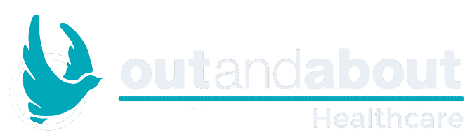 out and about logo reverse